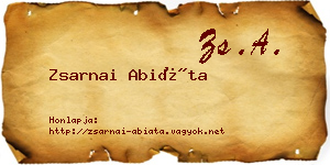 Zsarnai Abiáta névjegykártya